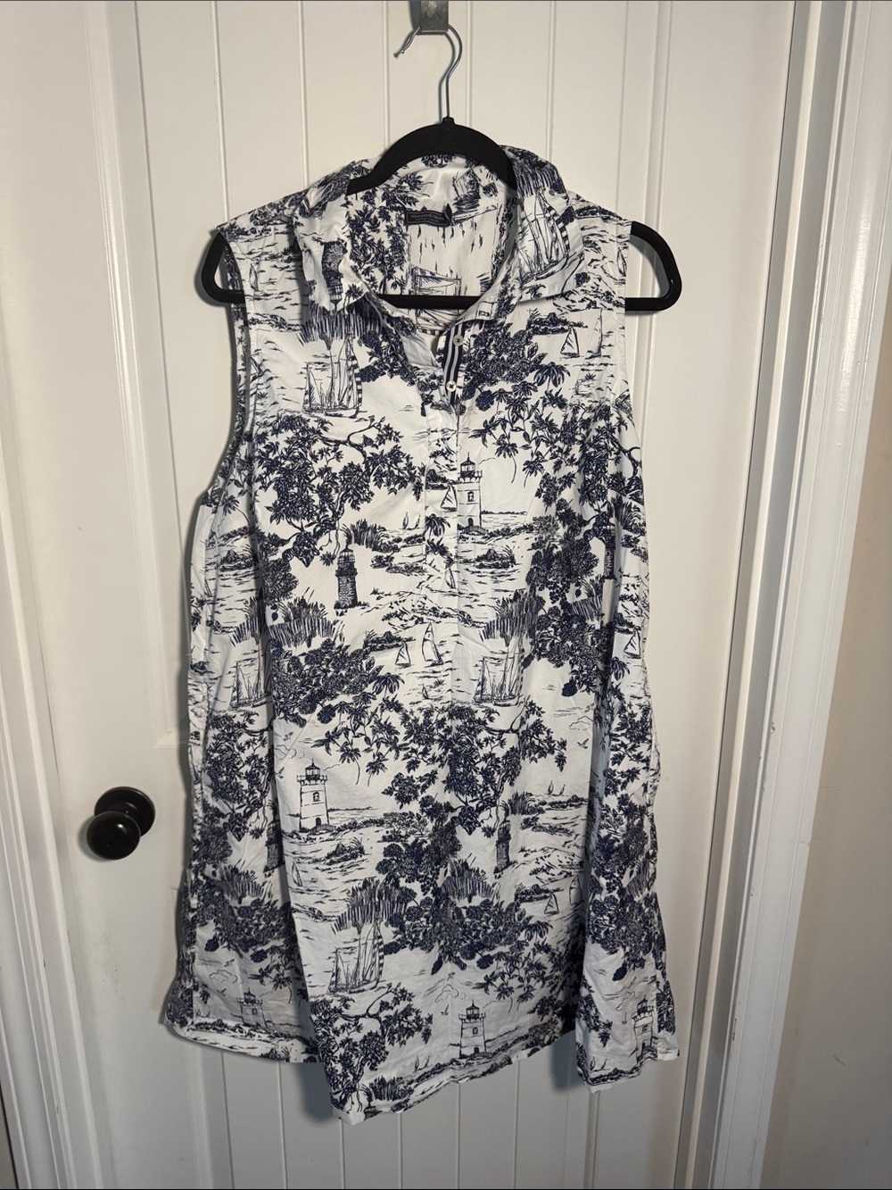 Vineyard Vines White and Navy Martha’s Vineyard Sleeveless Tunic Dress Size XXL